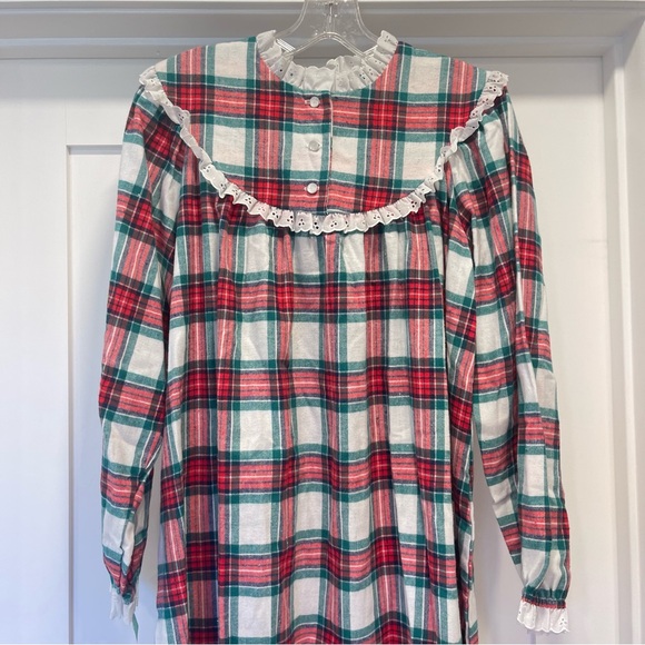 Vintage NWTLanz of Salzburg 100% cotton flannel Xmas nightgown eyelet size SMALL - Picture 6 of 7